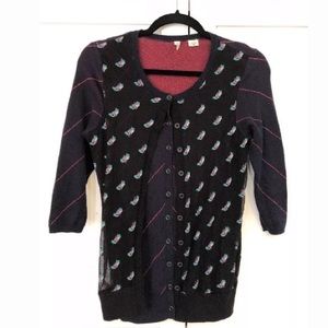 Anthropologie Moth Willy Fox 3/4 sleeve cardigan